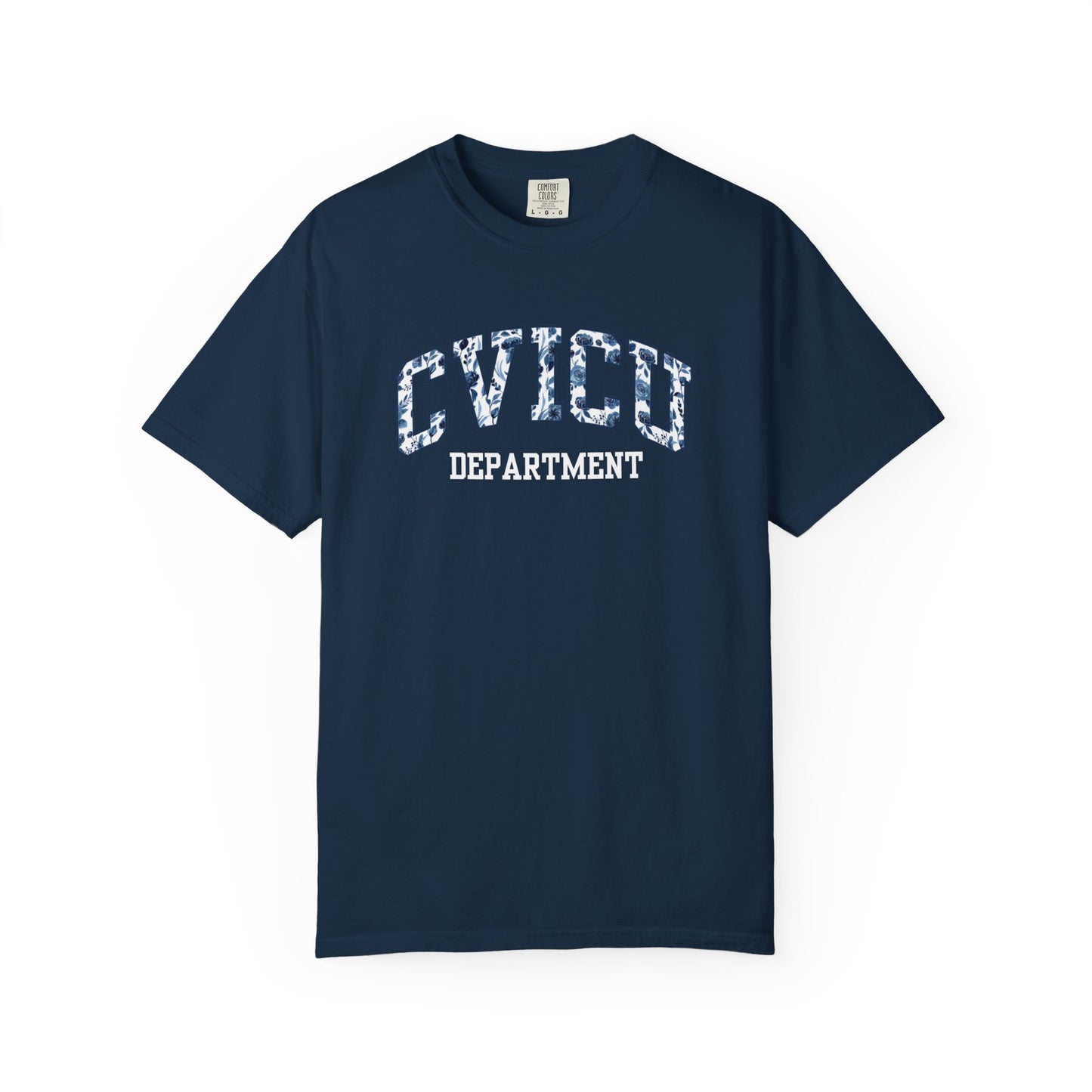 Floral CVICU Department Shirt