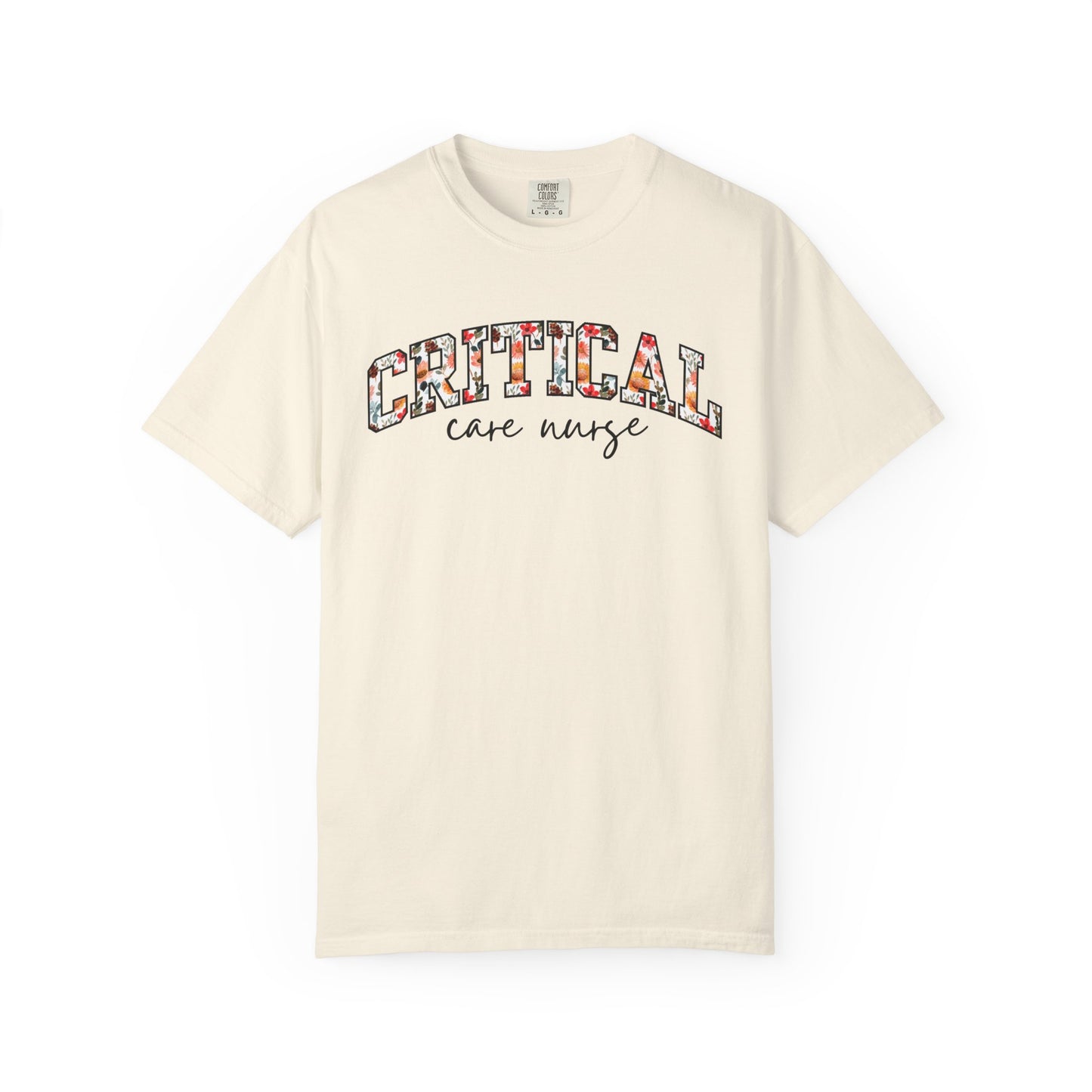 Floral Critical Care Nurse Shirt