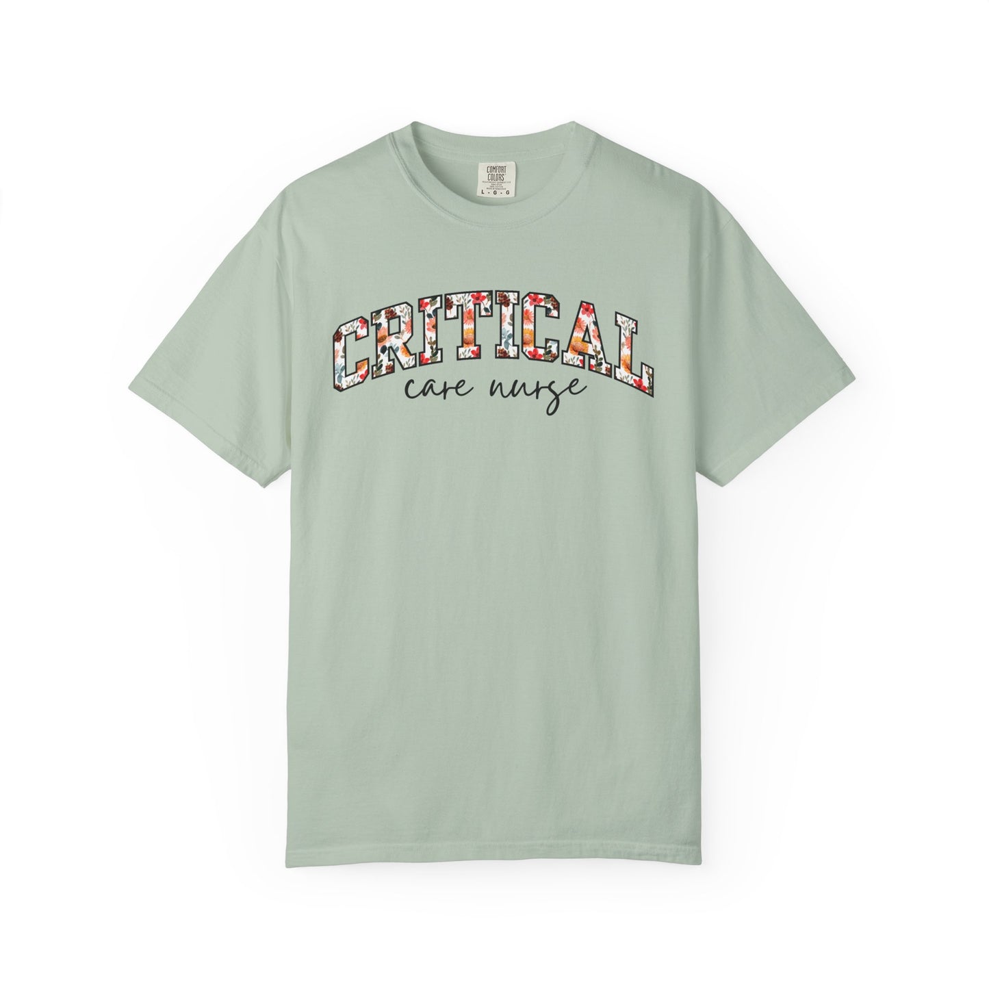 Floral Critical Care Nurse Shirt