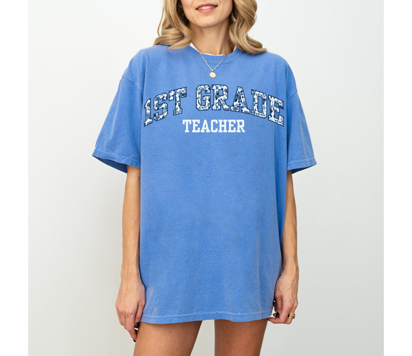 Floral First Grade Teacher Shirt