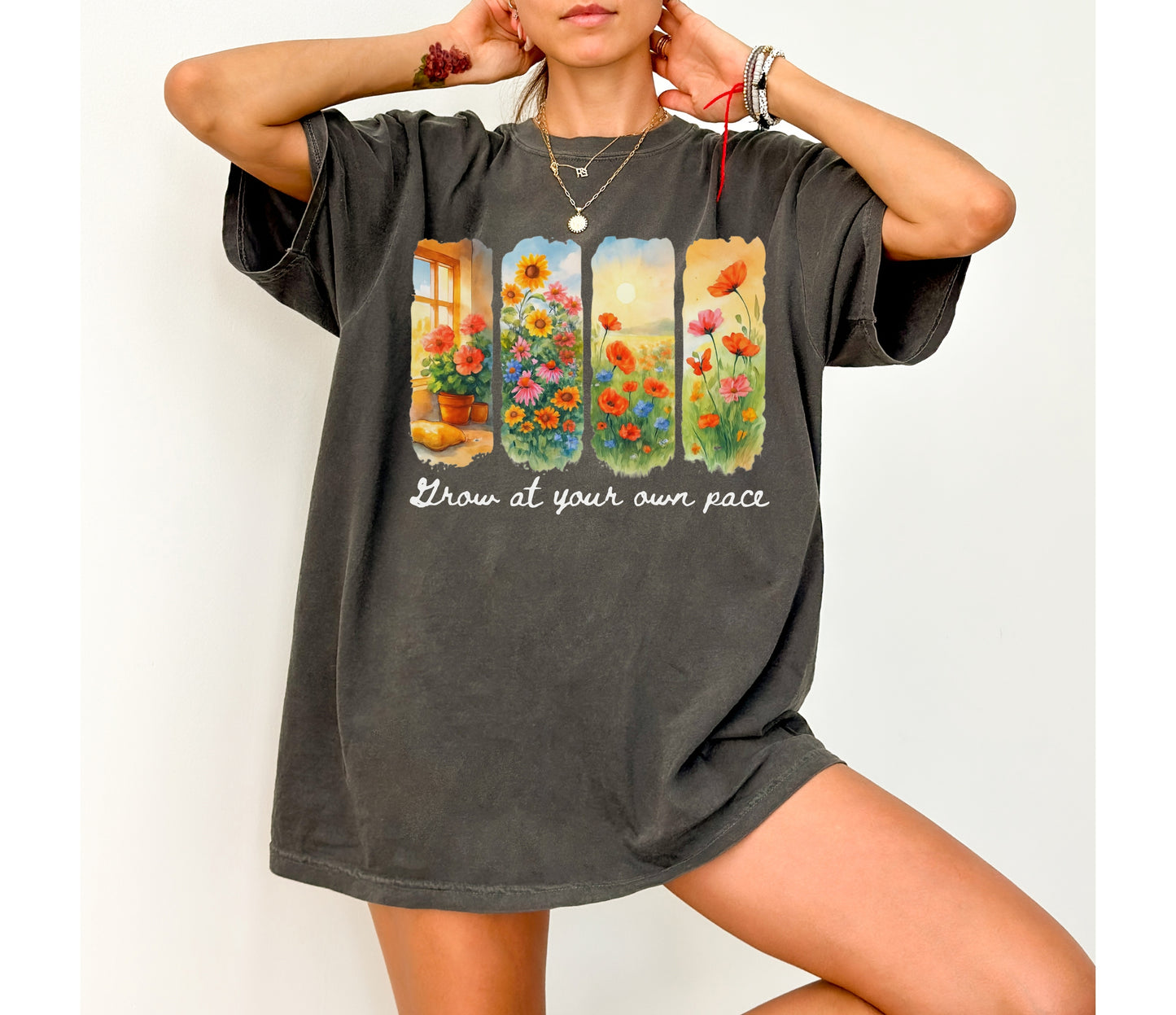 Floral Grow At Your Own Pace Shirt
