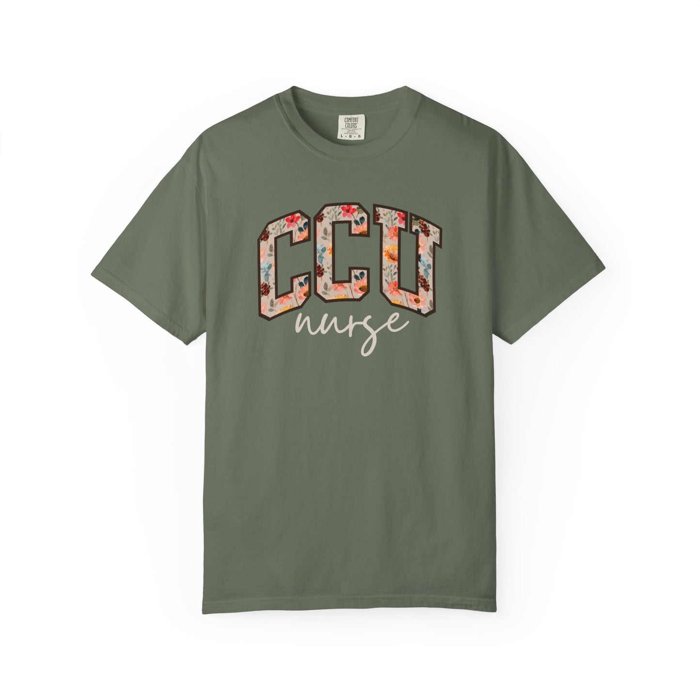 Floral CCU Nurse Shirt