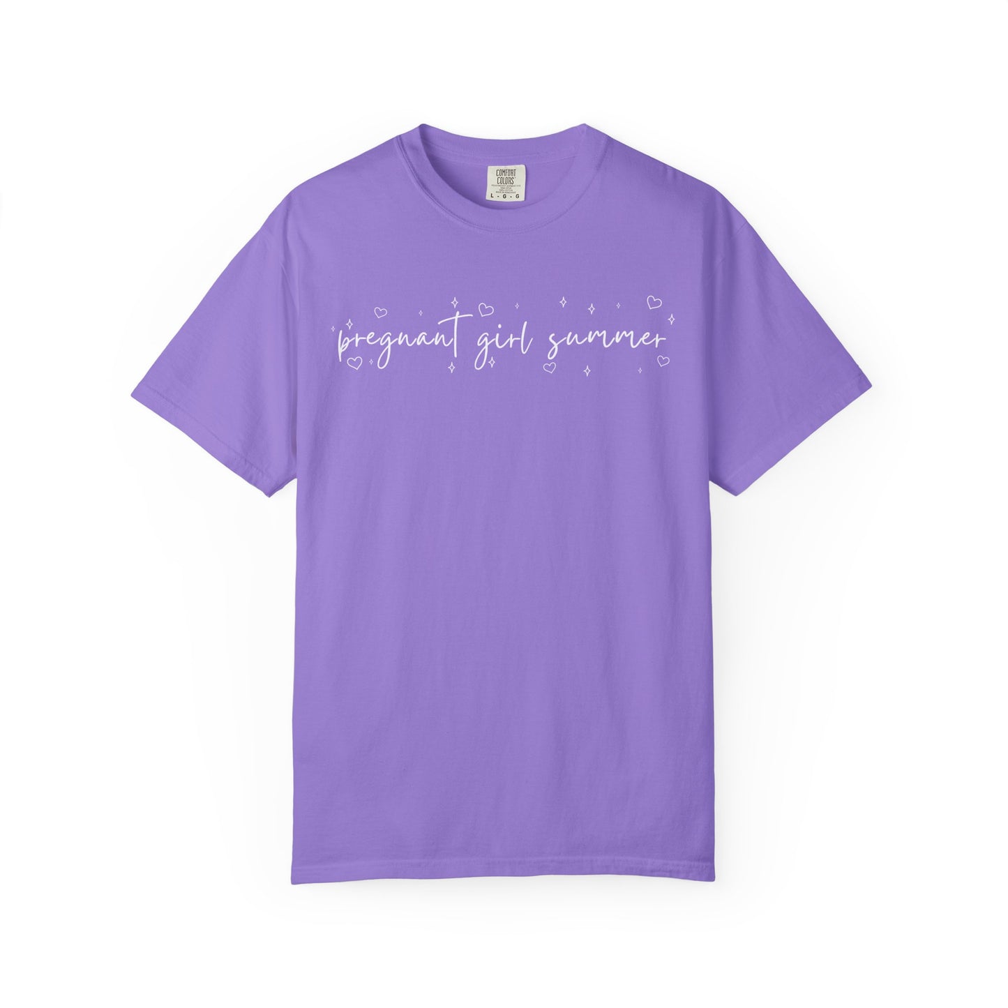 Pregnant Girl Summer Heart Sparkle Shirt