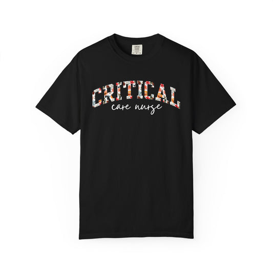 Floral Critical Care Nurse Shirt