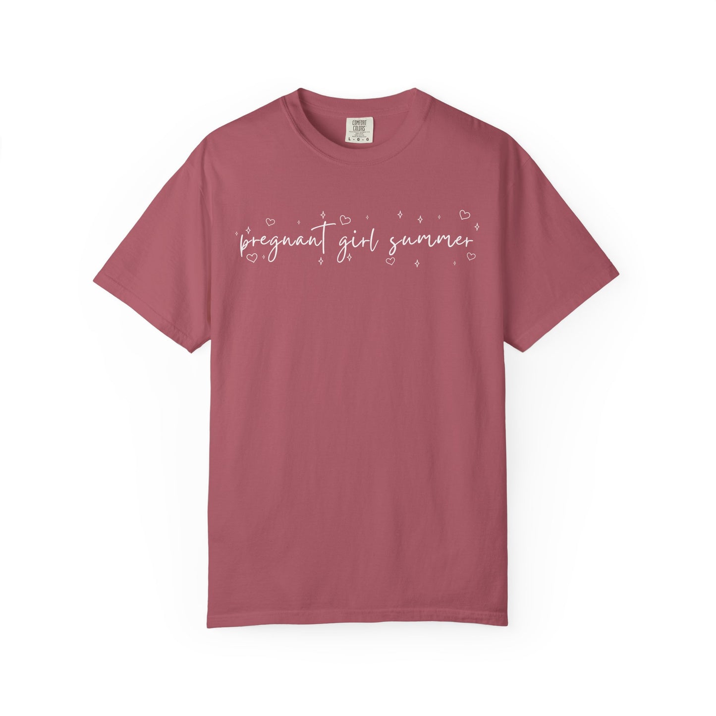Pregnant Girl Summer Heart Sparkle Shirt