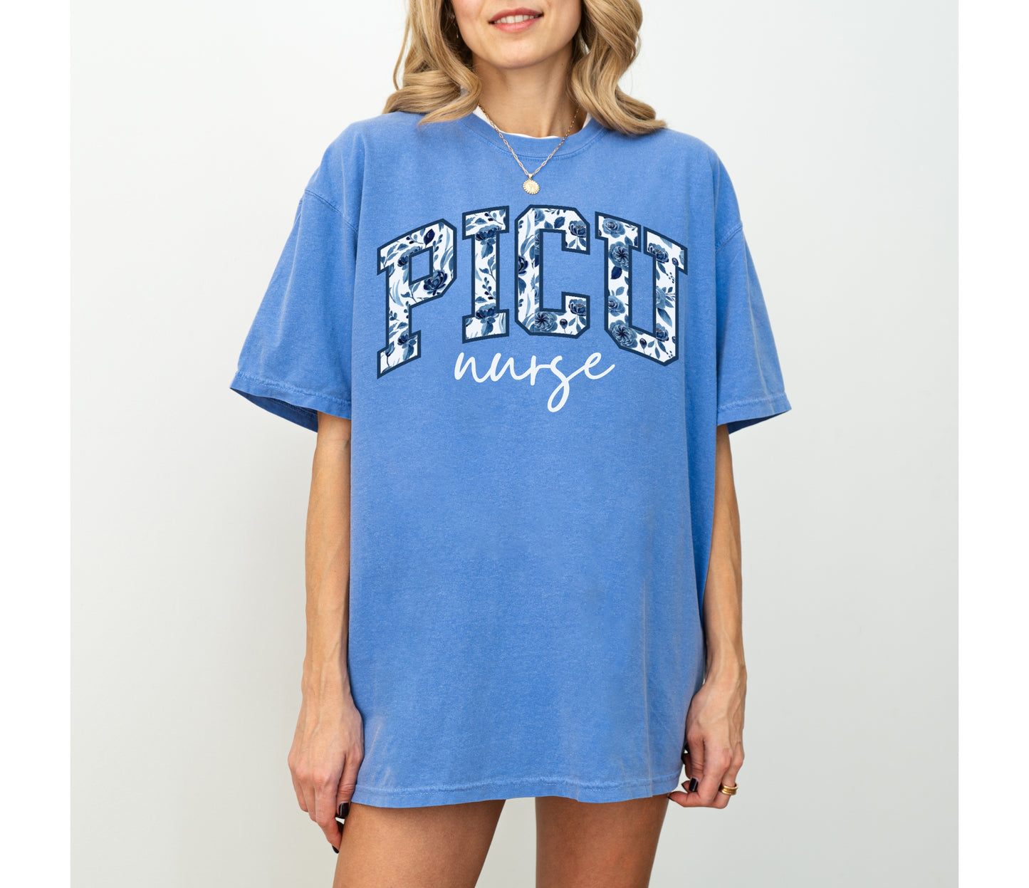 Floral PICU Nurse Shirt
