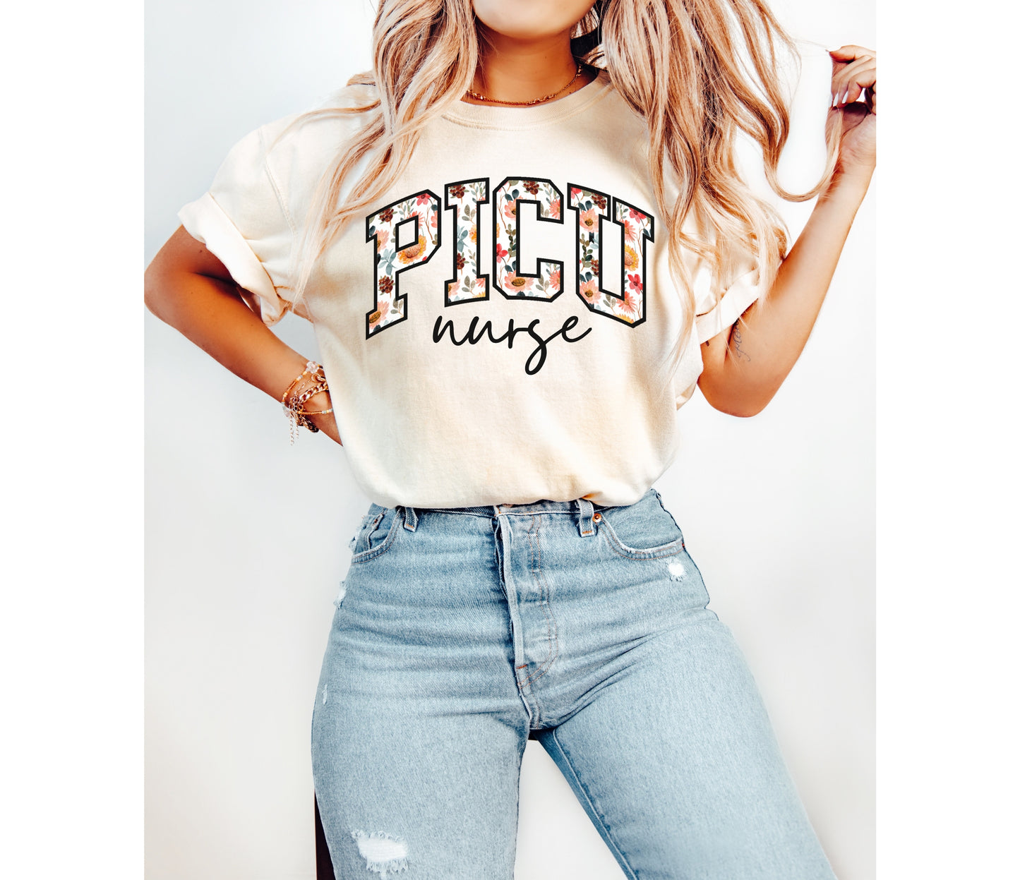 Floral PICU Nurse Shirt