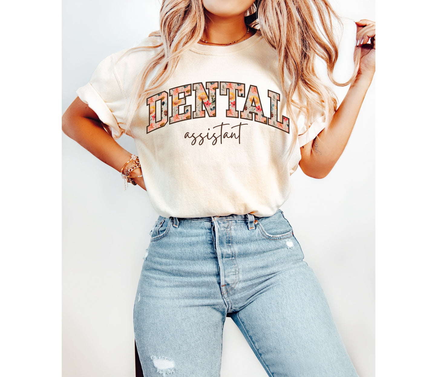 Floral Dental Assistant Shirt