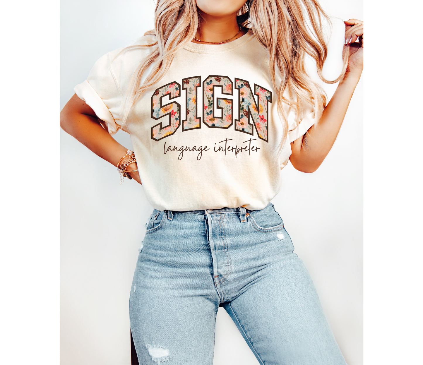 Floral Sign Language Interpreter Shirt
