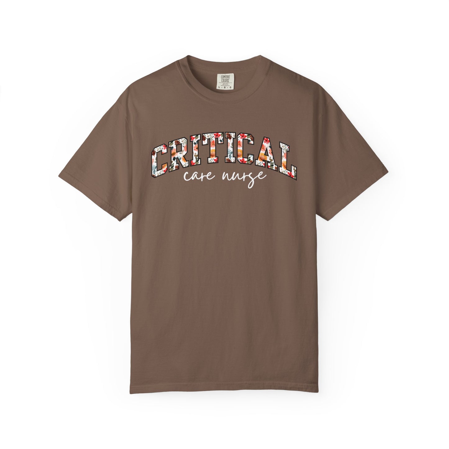 Floral Critical Care Nurse Shirt