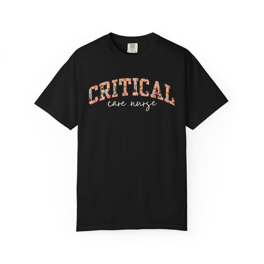 Floral Critical Care Nurse Shirt