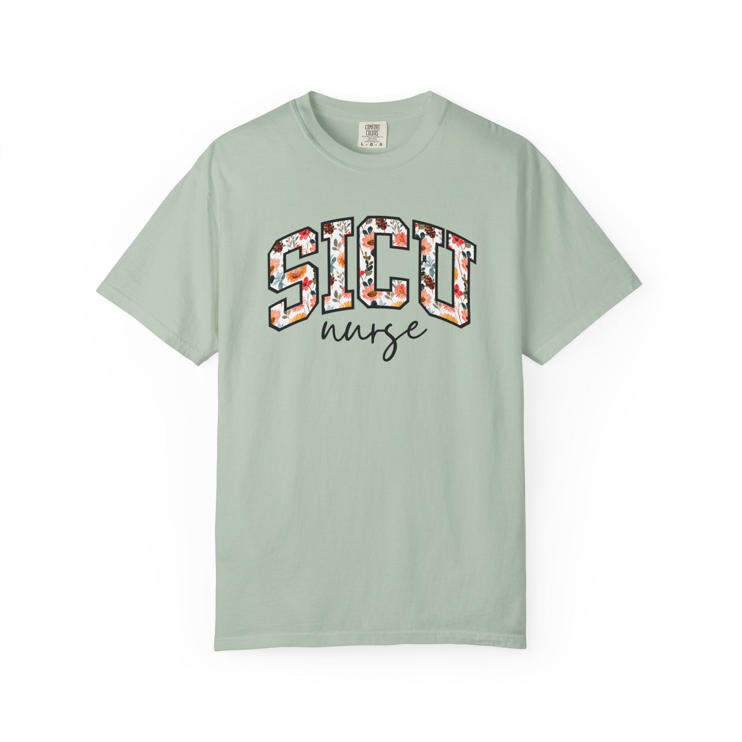 Floral SICU Nurse Shirt