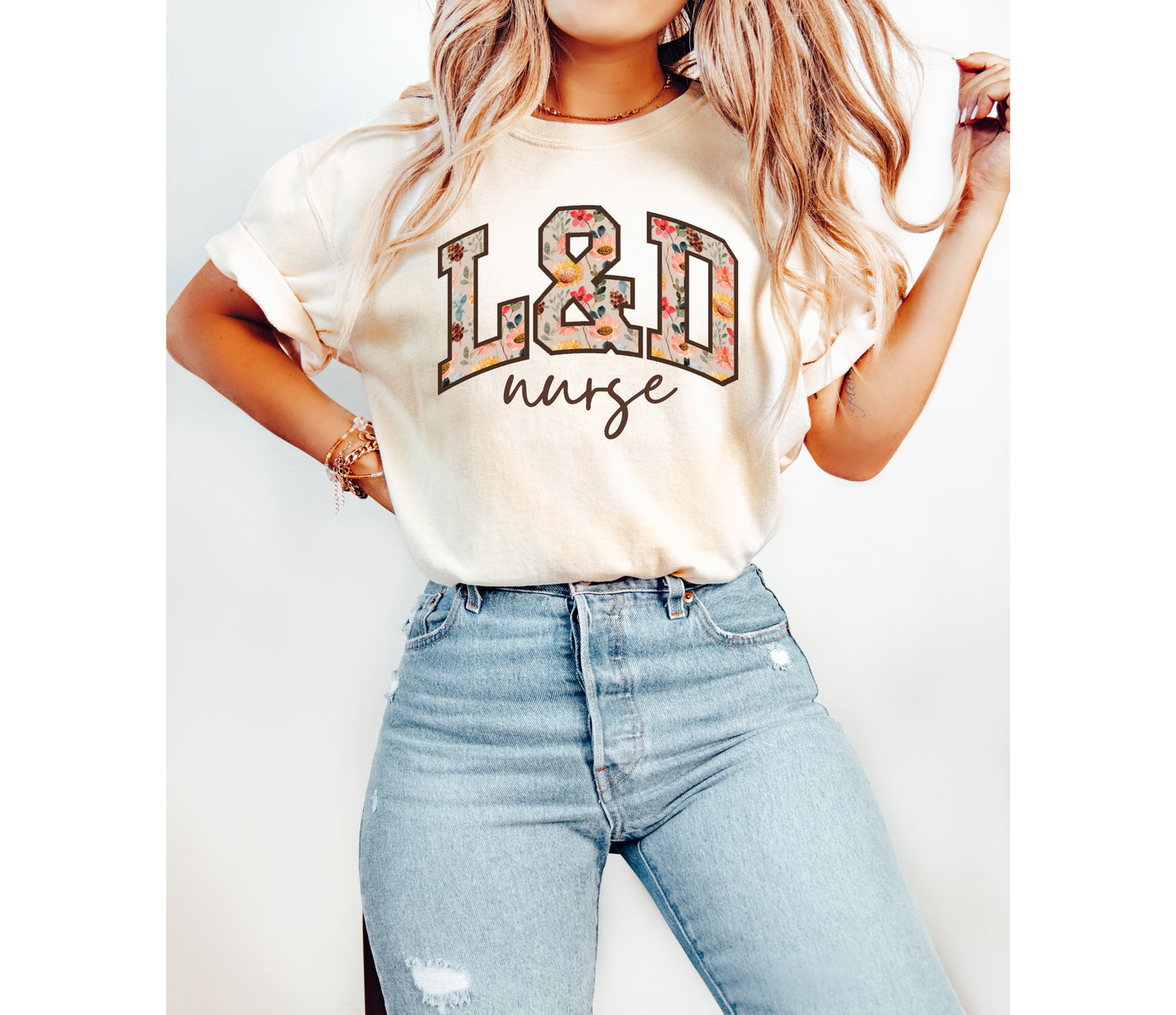 Floral L&D Nurse Shirt