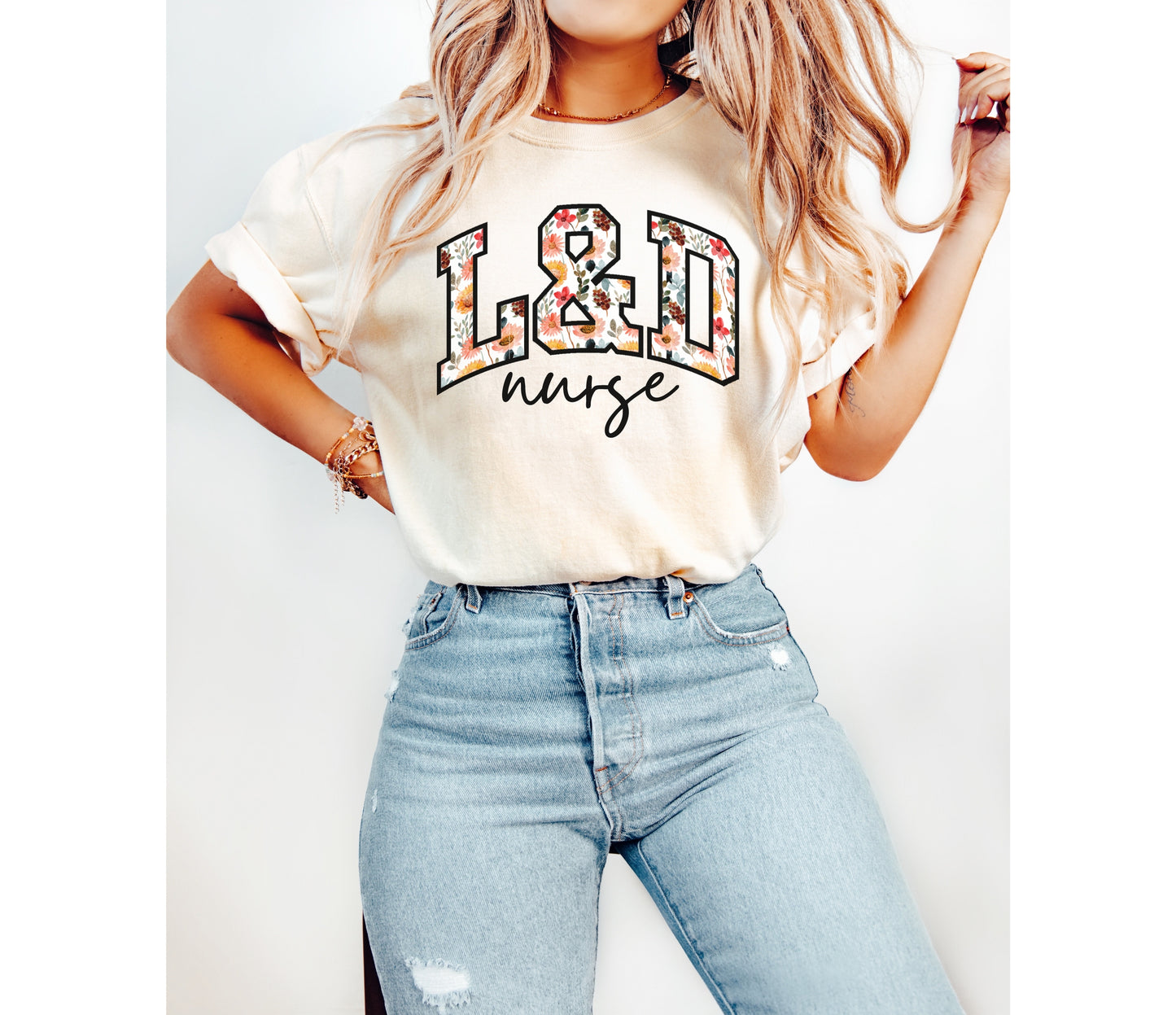 Floral L&D Nurse Shirt