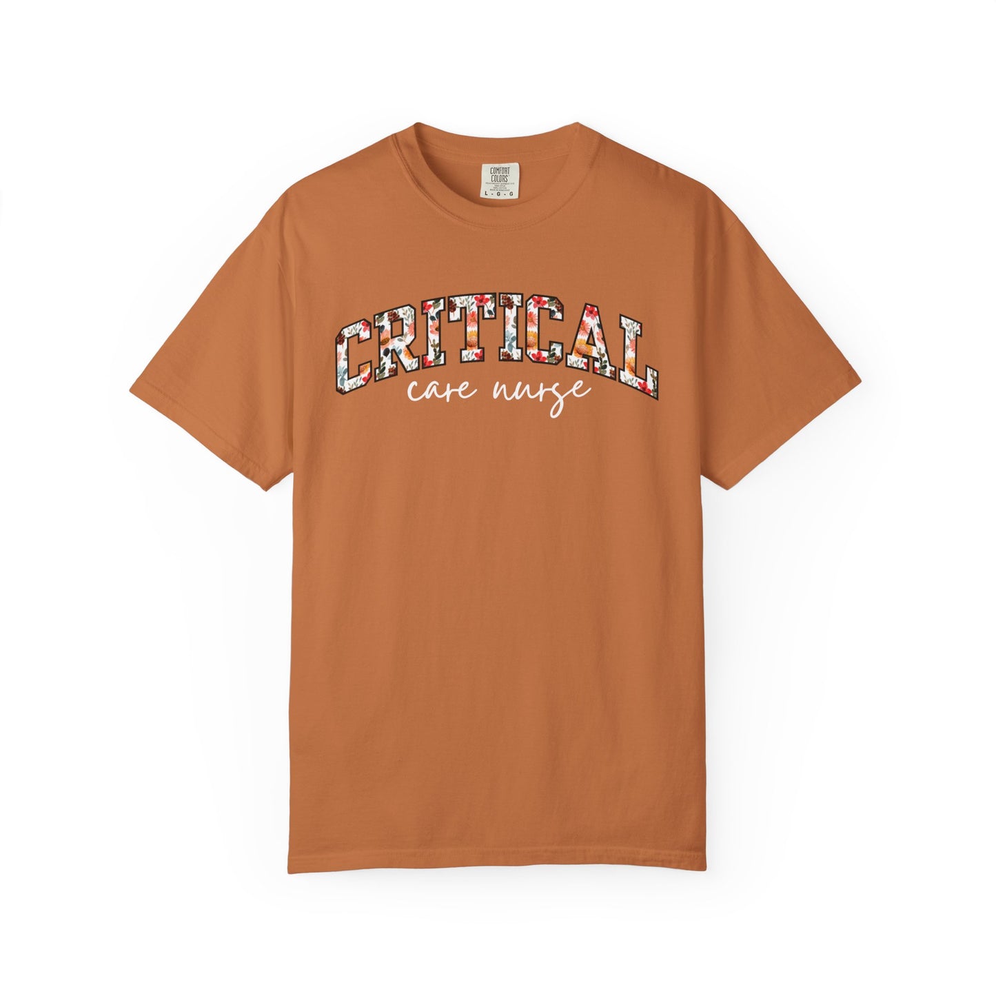 Floral Critical Care Nurse Shirt
