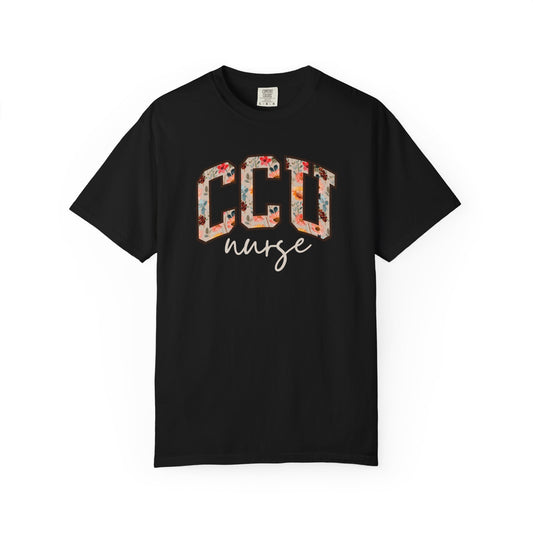 Floral CCU Nurse Shirt
