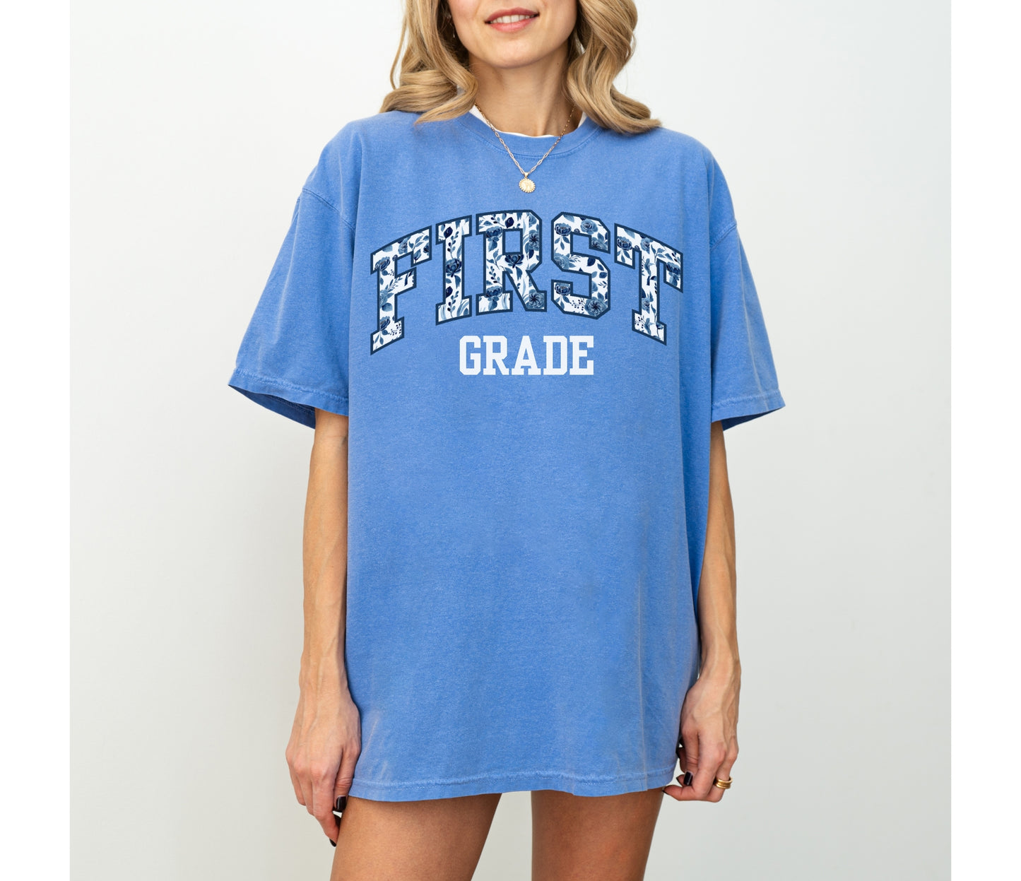 Floral First Grade Teacher Shirt