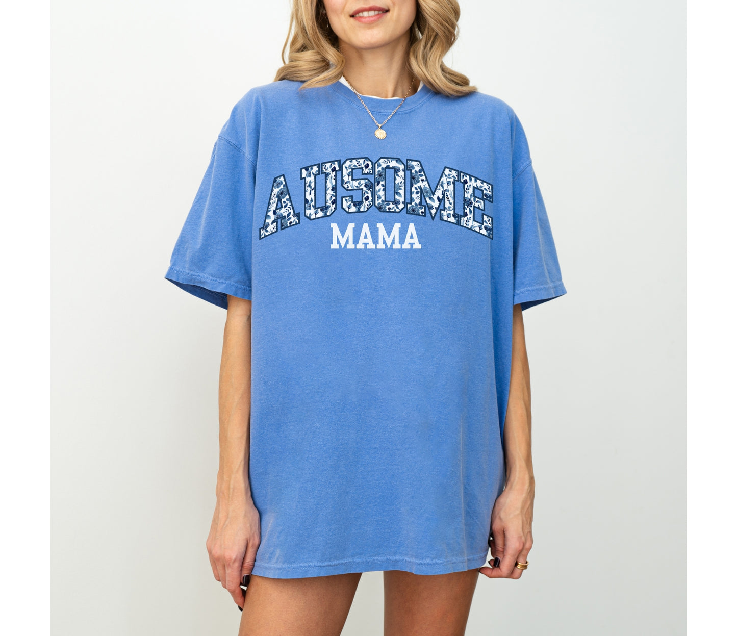 Floral Ausome Mama Autism Shirt
