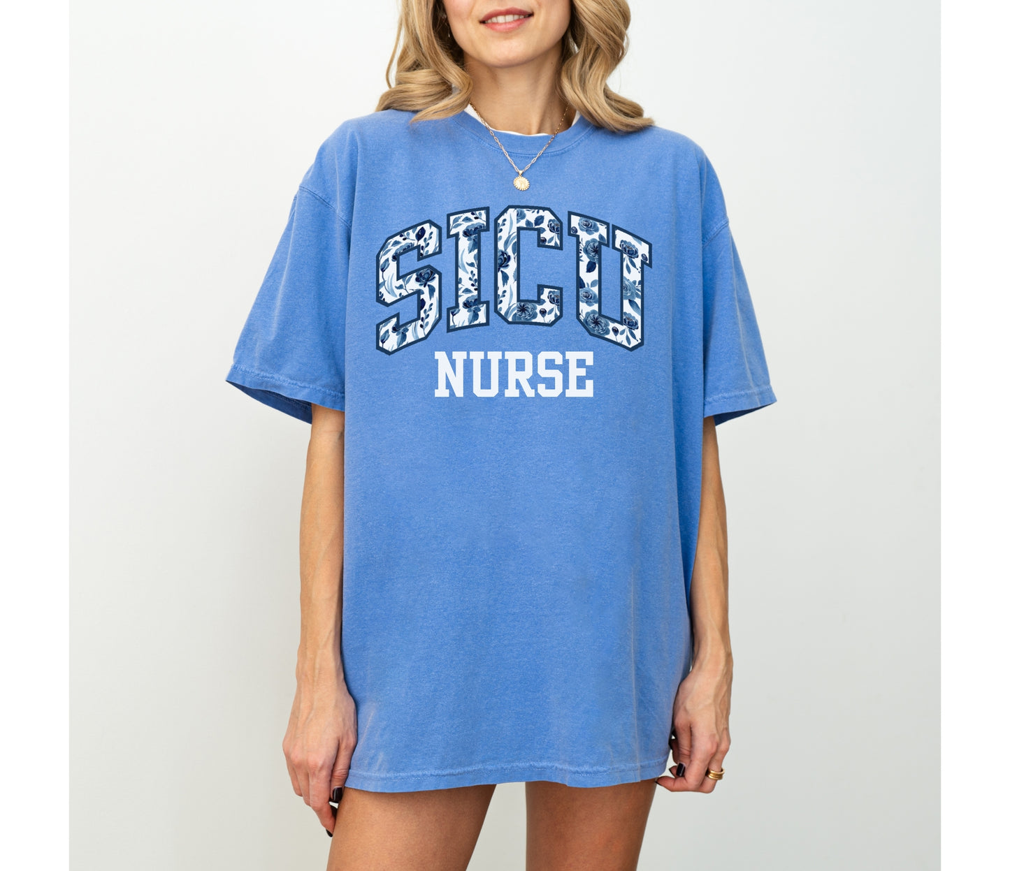 Floral SICU Nurse Shirt