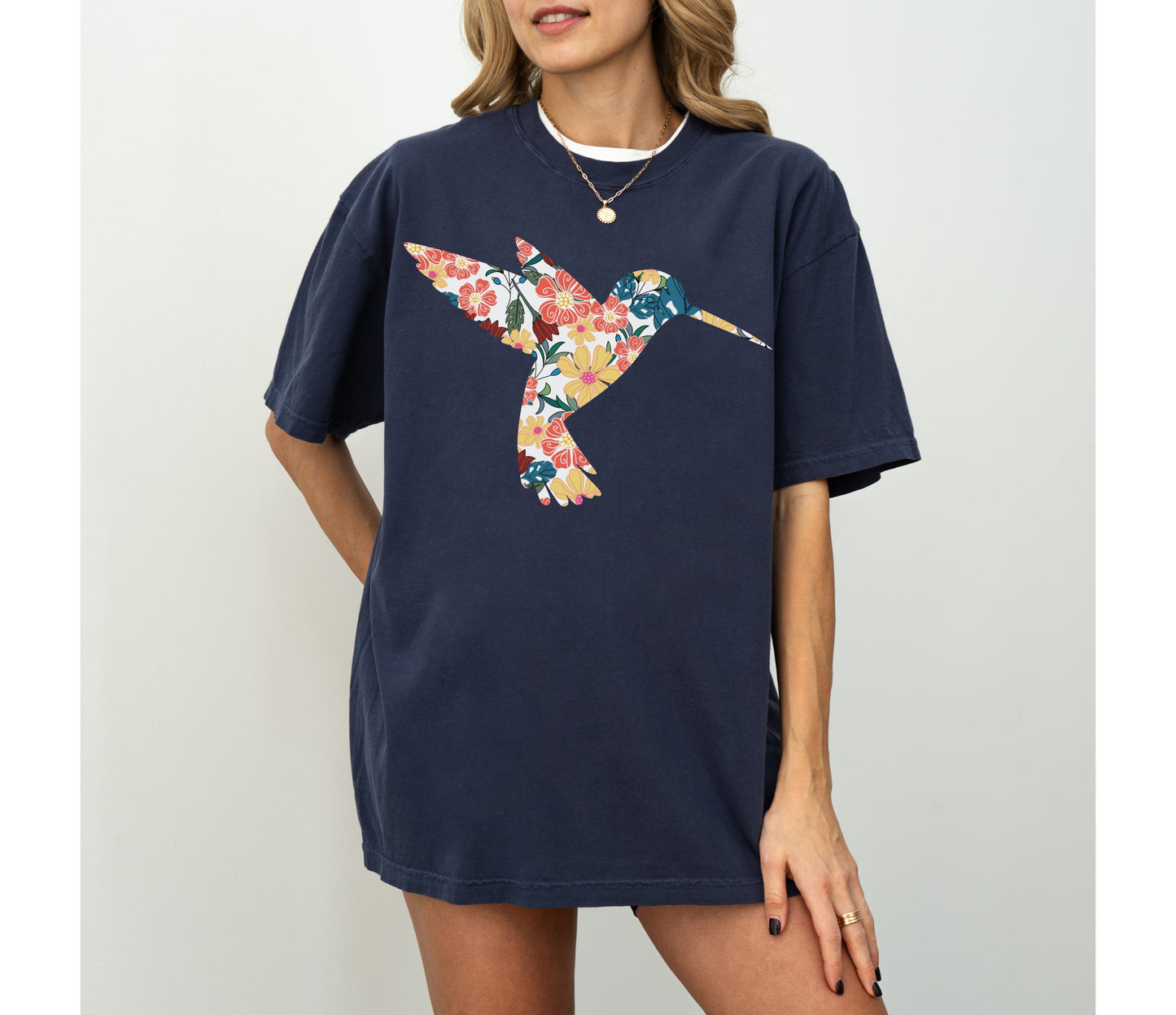 Floral Hummingbird Shirt
