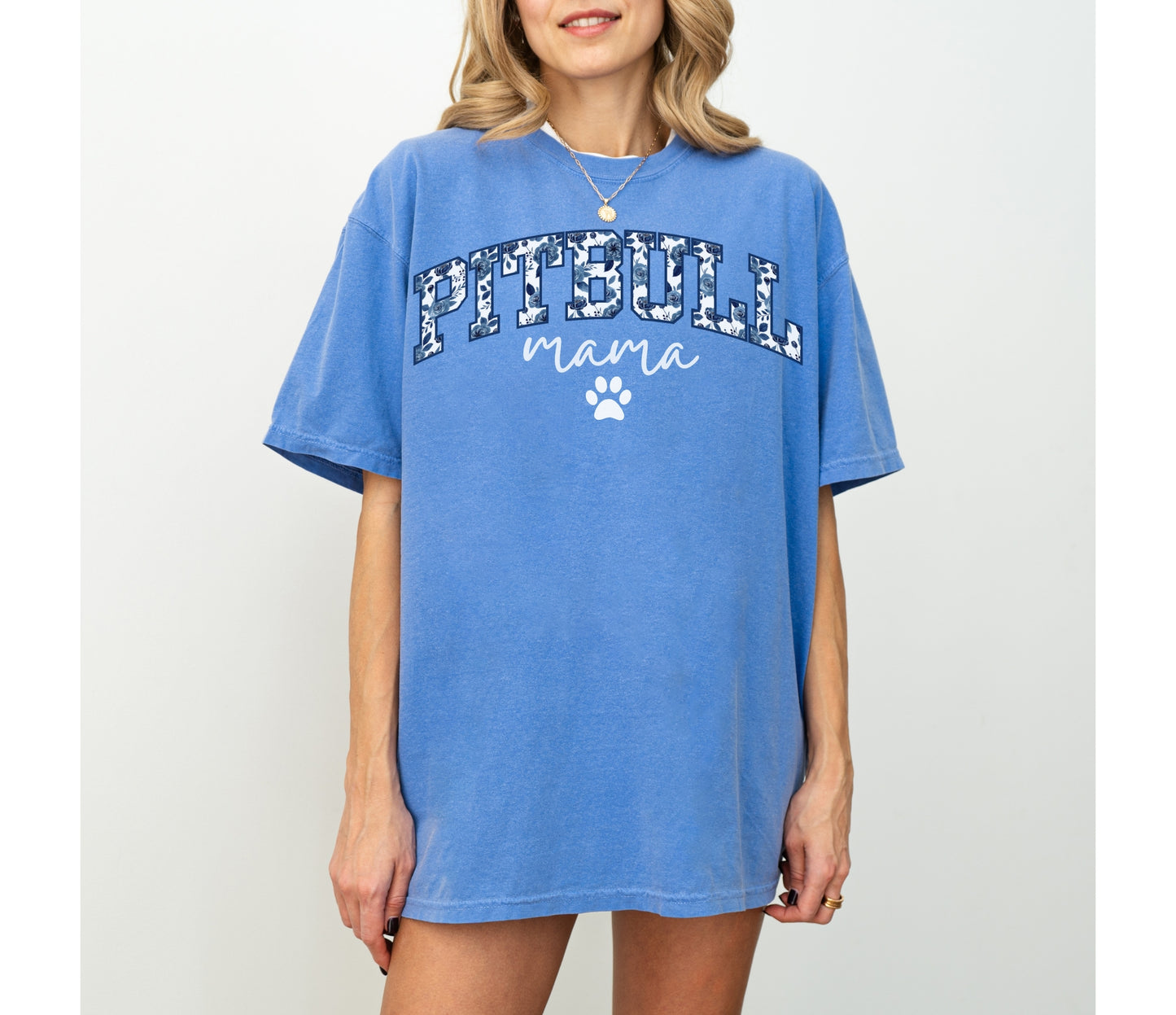 Floral Pitbull Mama Shirt